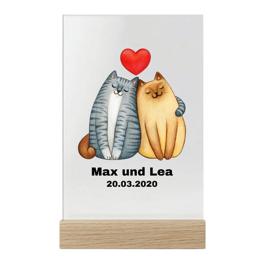 Wir als Katzen - Personalisierte Acryltafel (20x30)